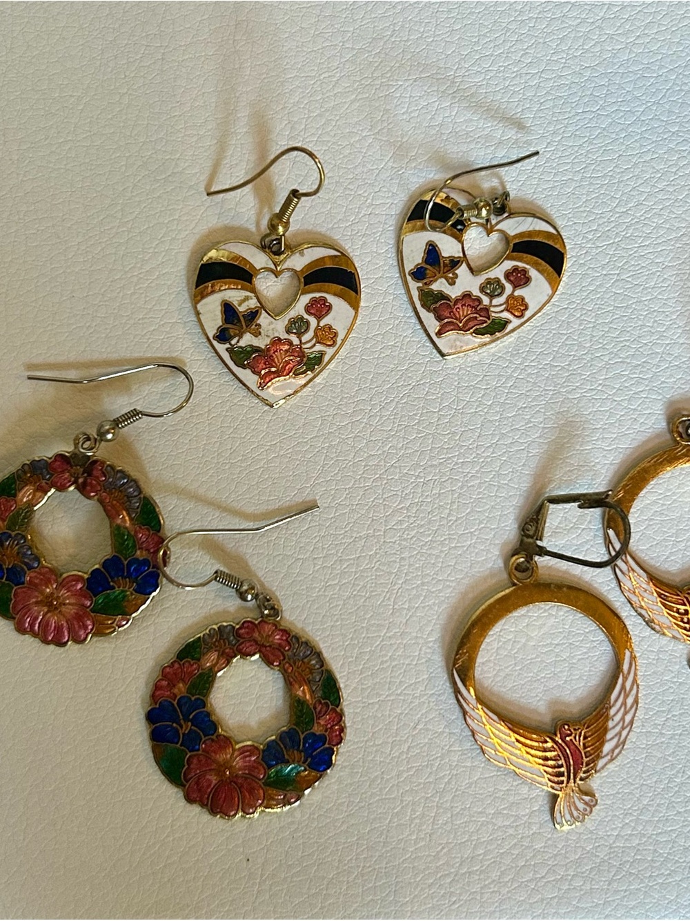 Three Pair of Cloisonné Earrings